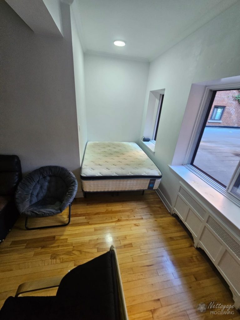 Clean bedroom after an extreme deep clean
