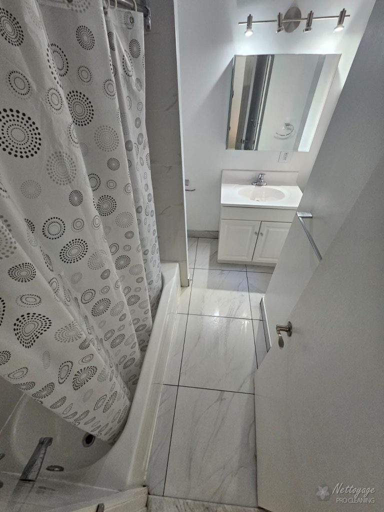 Same bathroom shining after deep cleaning