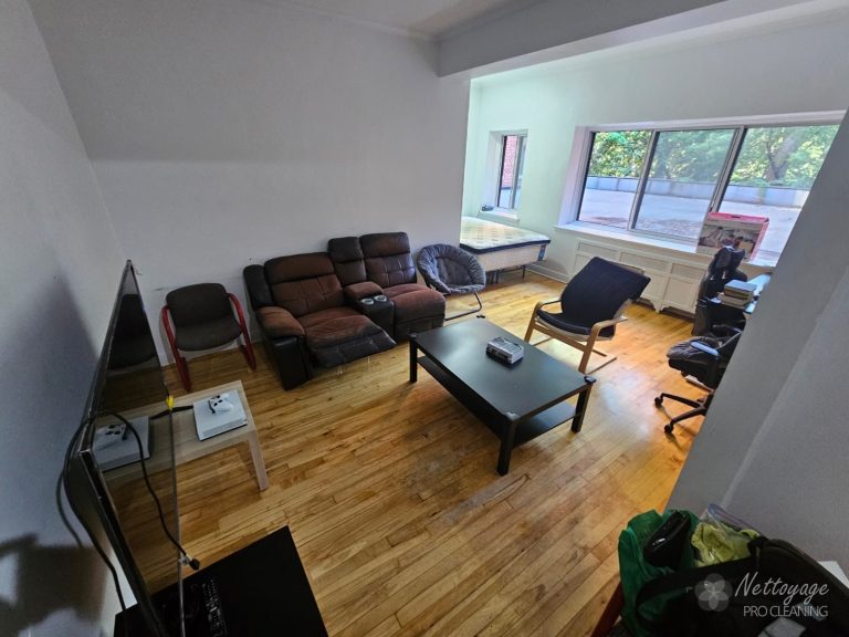 Same living room spotless after the deep clean